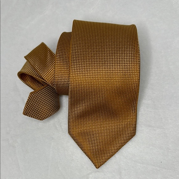 Ermenegildo Zegna Gold Printed Tie - Picture 1 of 6